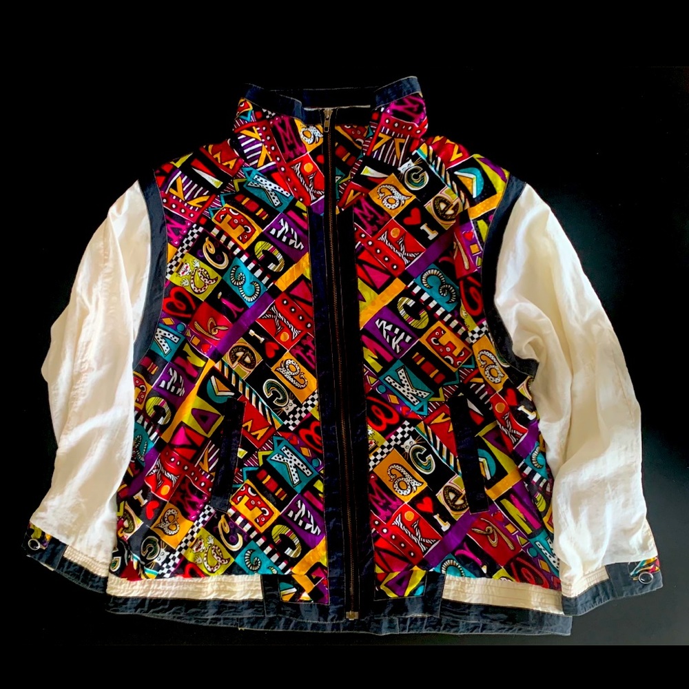 VINTAGE Bob Mackie lightweight 90s printed jacket